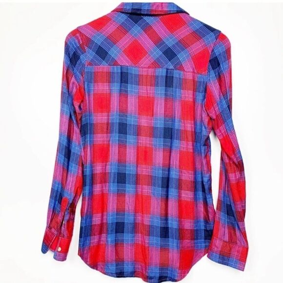 Aeropostale Red and Blue button up flannel shirt Medium NWOT - Picture 2 of 8